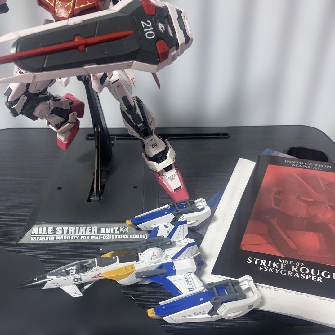 【癒し】PG1/60ストライクルージュ＋スカイグラスパーの組み立て済みジャンク品