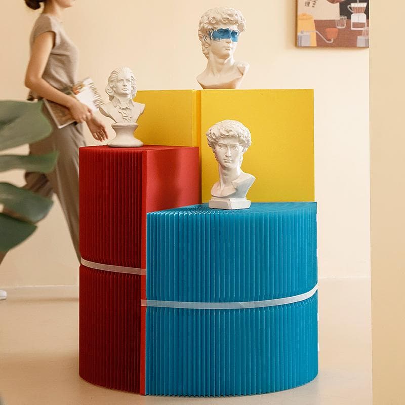 三色組み合わせ階段円柱型ディスプレイ台 直径60cm高さ78㎝ 陳列台 展示会