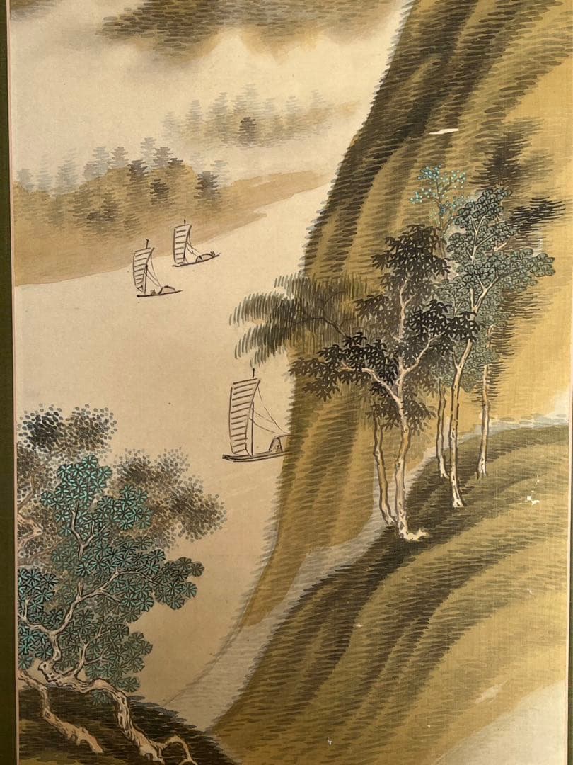 木村棲雲 棲雲山人 筆 『夏雨新晴図』 掛軸 〔絹本 肉筆〕南画家 日本画