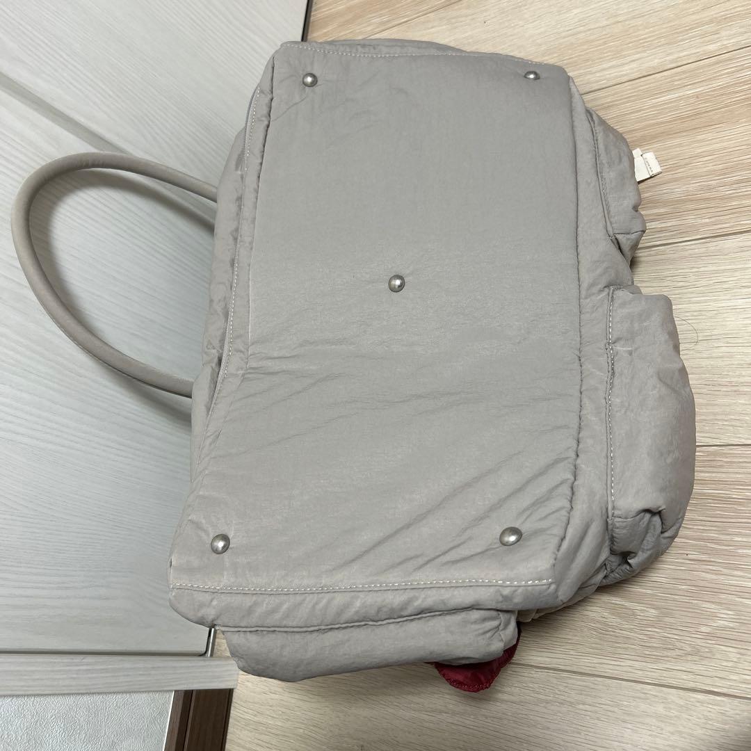 グレー ナイロン トートバッグ