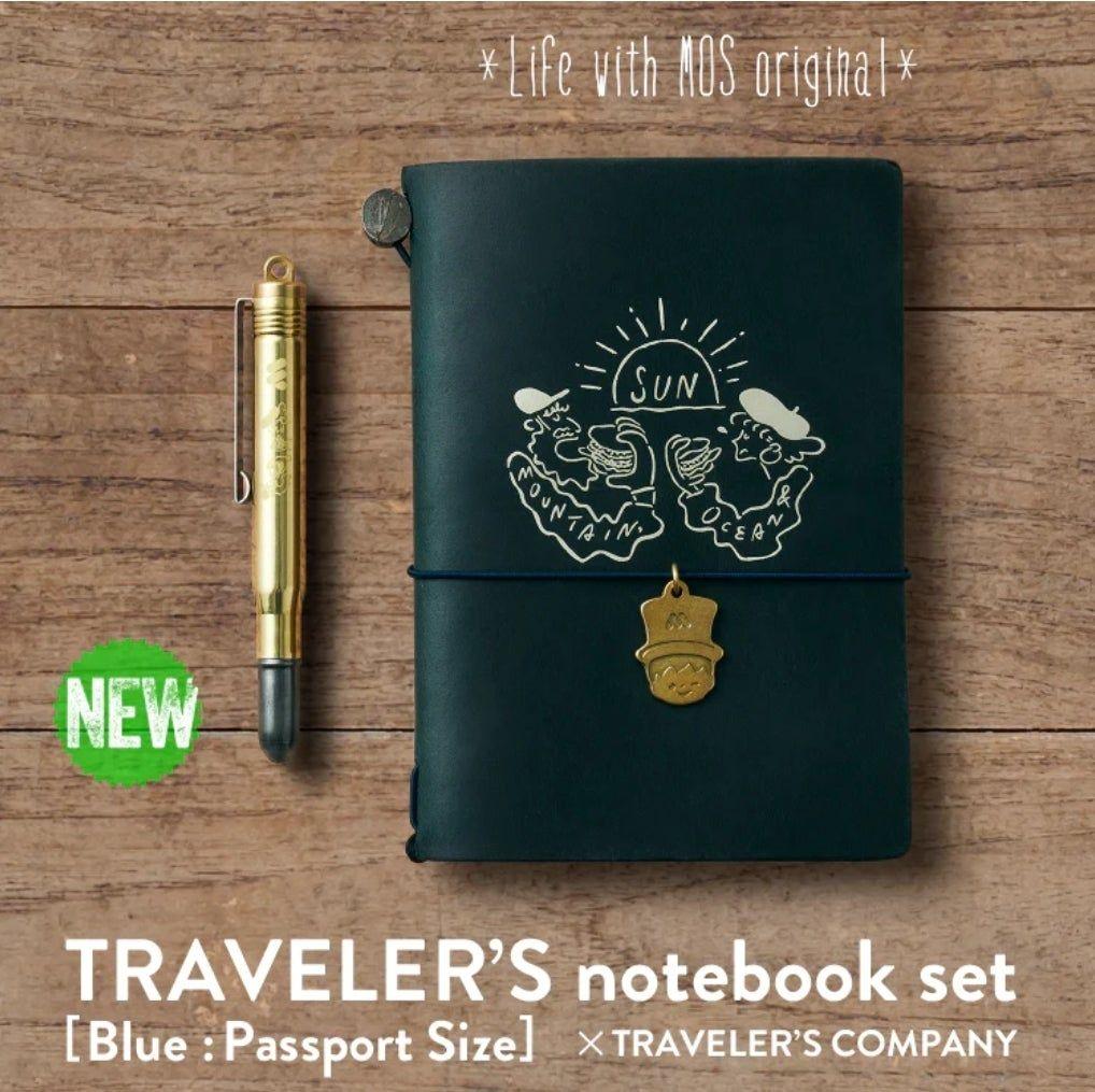 【新品未使用】パスポートサイズトラベラーズノート モスバーガー ブルー