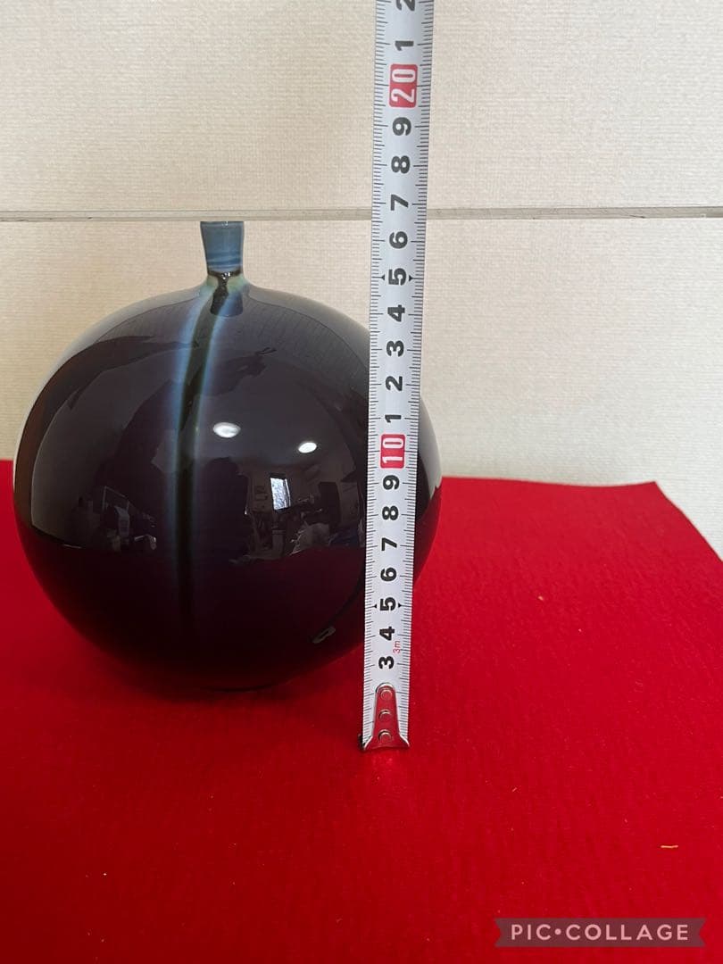 【希少】三代 人間国宝 徳田八十吉 (正彦銘)深厚耀彩 線文 壺 T302