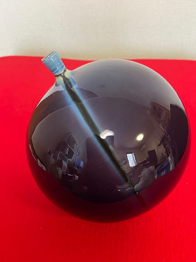 【希少】三代 人間国宝 徳田八十吉 (正彦銘)深厚耀彩 線文 壺 T302