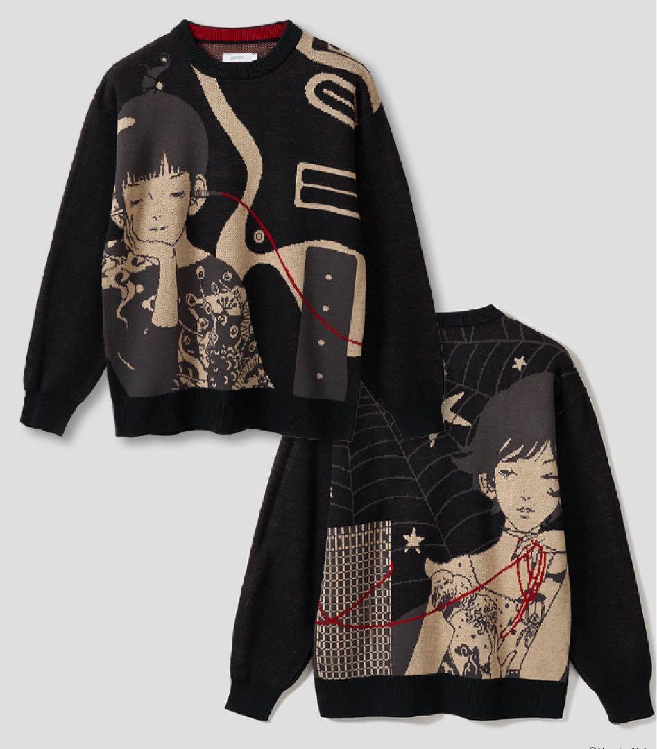 グラニフ　Re:繋がる　ウォッシャブルジャカードニット　アジカン　XL 中古