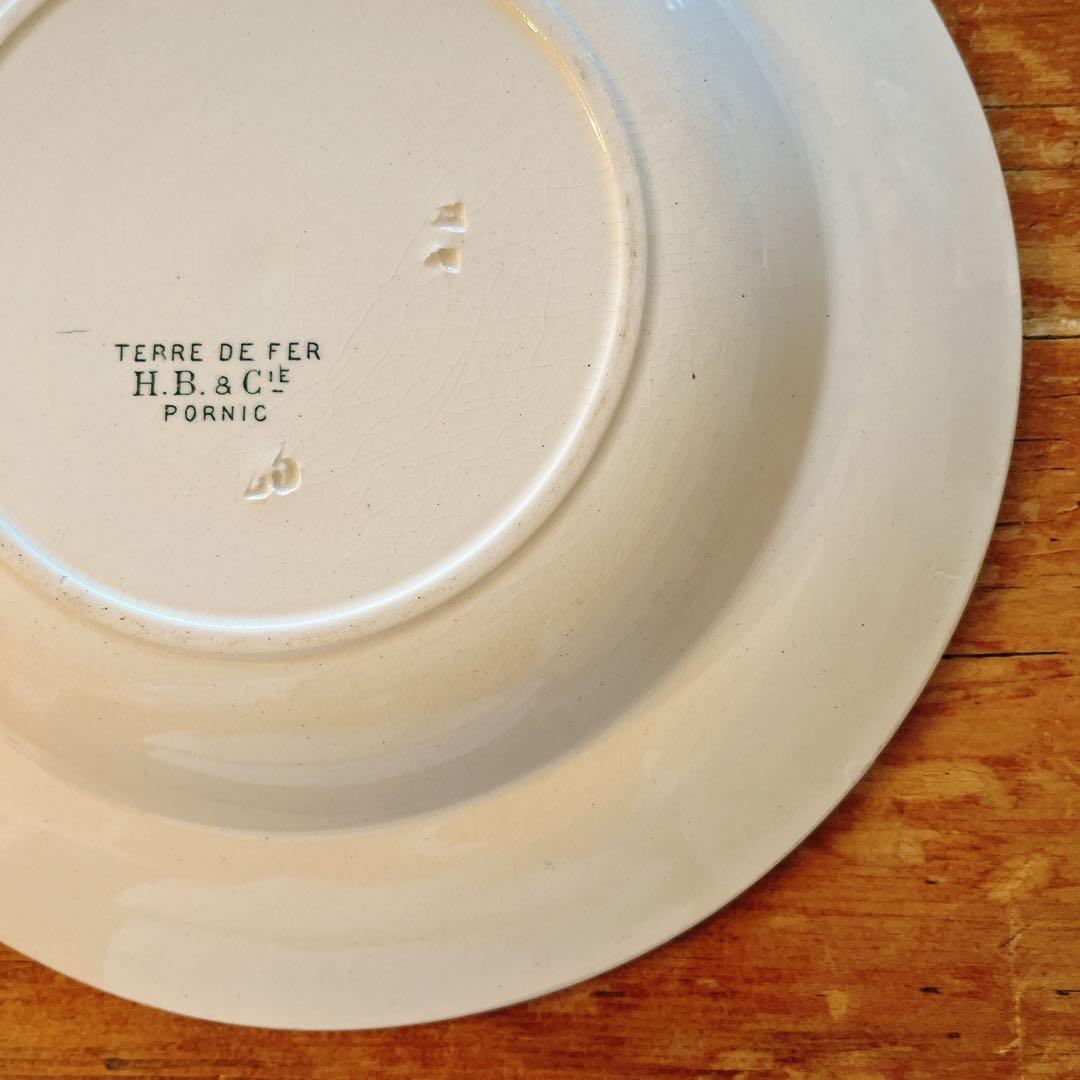 ショワジールロワ　淡いグリーンが素敵な花柄のスーププレート