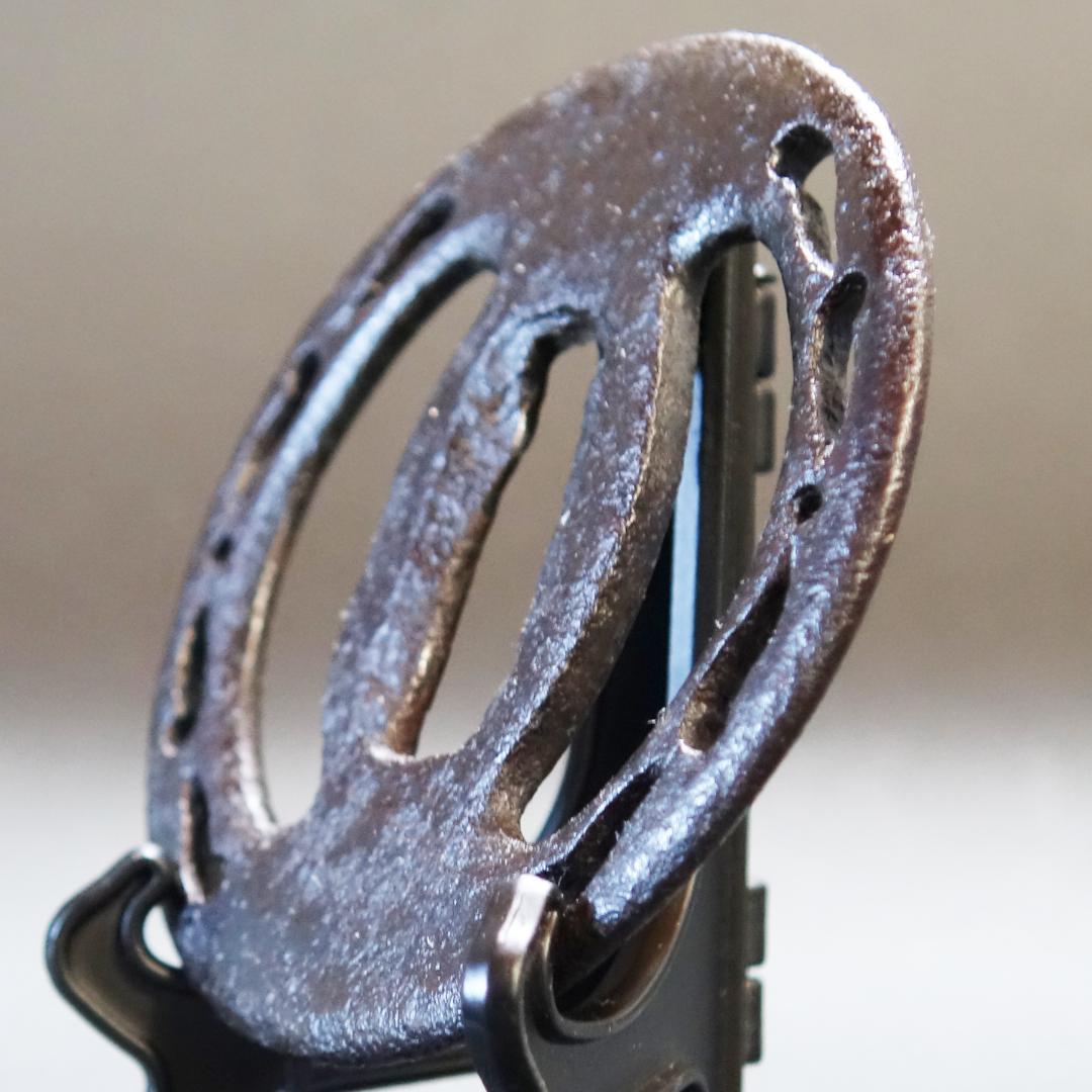 【肥後 左右海鼠透鍔】 鍔 鐔 刀装具 日本刀 江戸時代 骨董 アンティーク