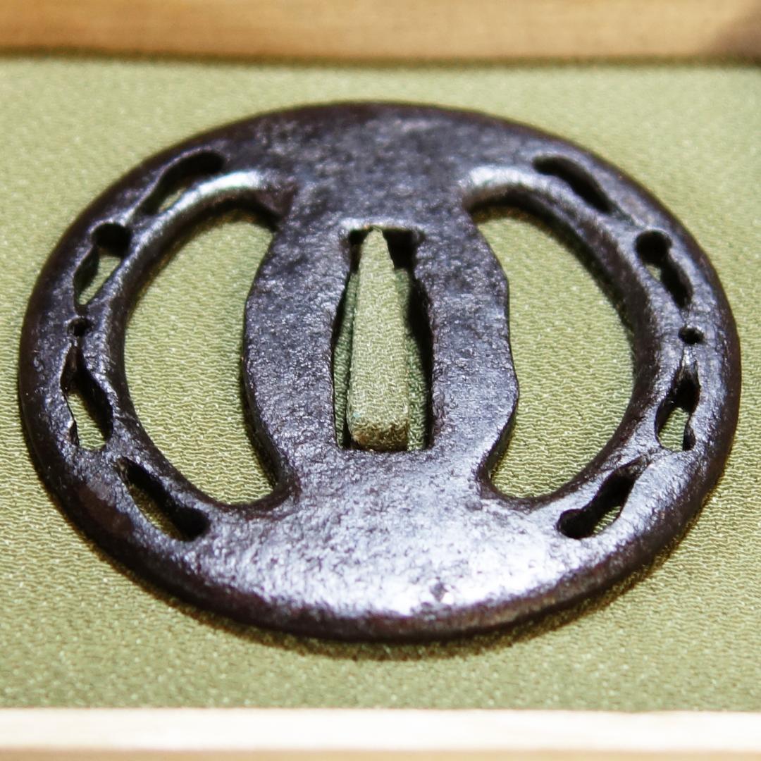 【肥後 左右海鼠透鍔】 鍔 鐔 刀装具 日本刀 江戸時代 骨董 アンティーク