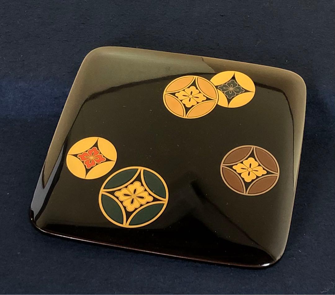 《レ》黒塗 七宝蒔絵 四段重 重台付 平安光村造 共箱 251201お2