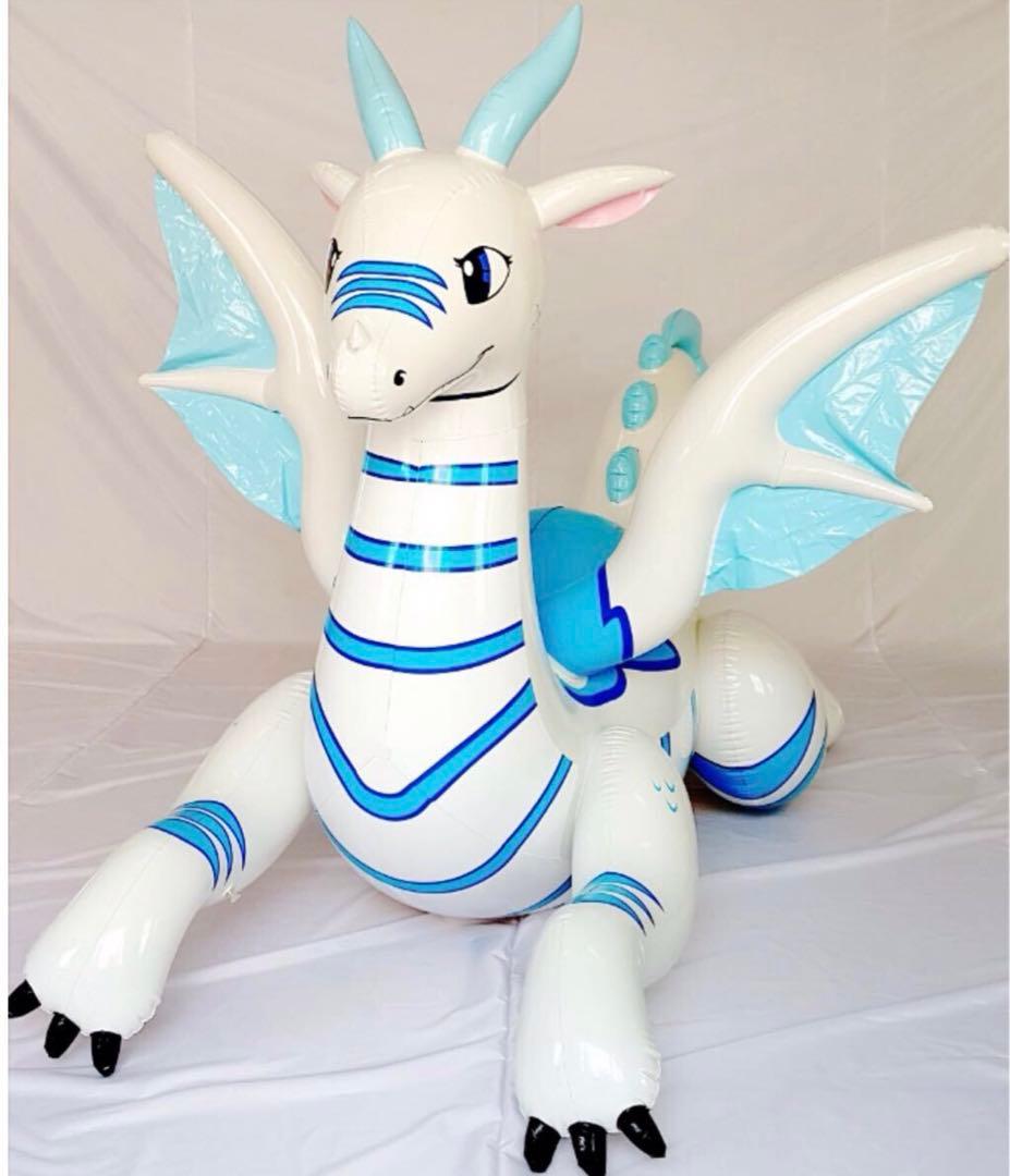 ホワイトドラゴン　フロート　空気ビニール風船　浮き輪　レア　希少　バルーン