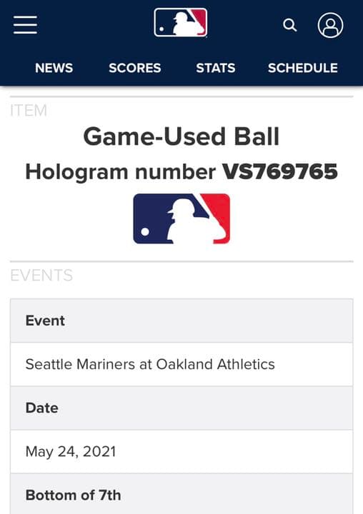 菊池雄星 MLB 実使用公式球 ホログラムステッカー付き