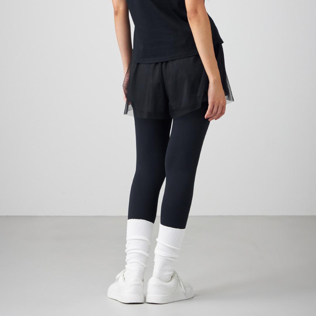 チャコット　ヨガ　バレエ　チュールショートパンツ付きレギンス