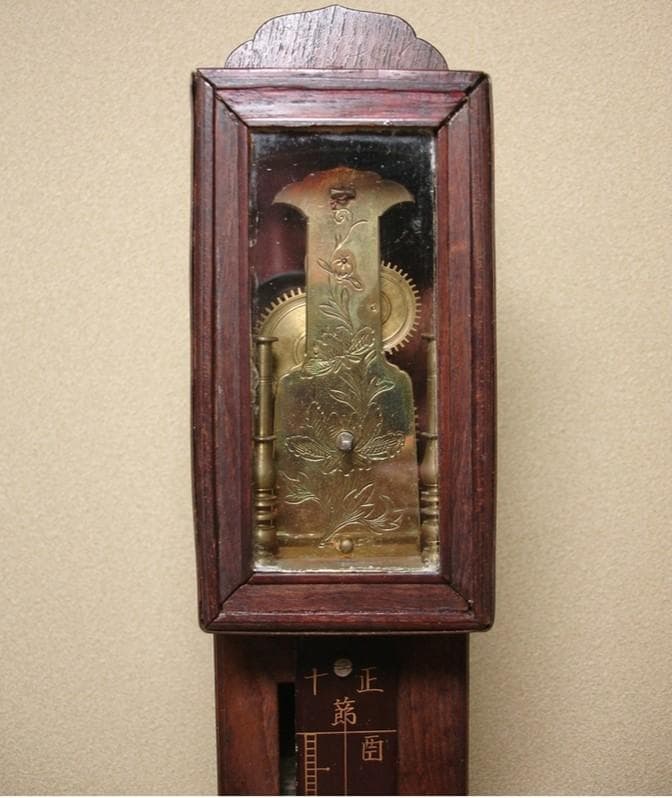 【大名品】◆『尺時計』江戸期 和時計 円天符 節板式文字盤 桑造枠◆検）大名時計