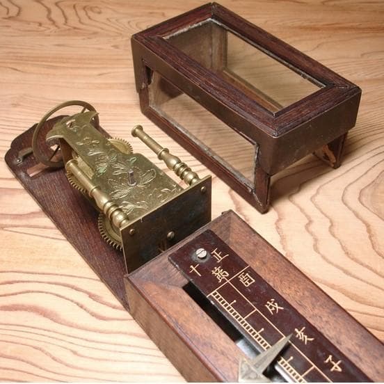 【大名品】◆『尺時計』江戸期 和時計 円天符 節板式文字盤 桑造枠◆検）大名時計