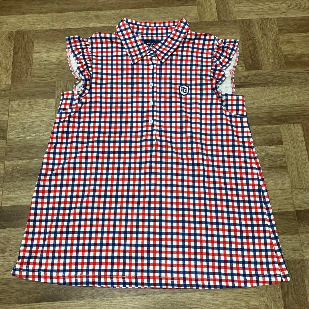 美品♡パーリーゲイツ♡セットアップ♡チェック♡トリコロール♡レッド♡ホワイト♡S