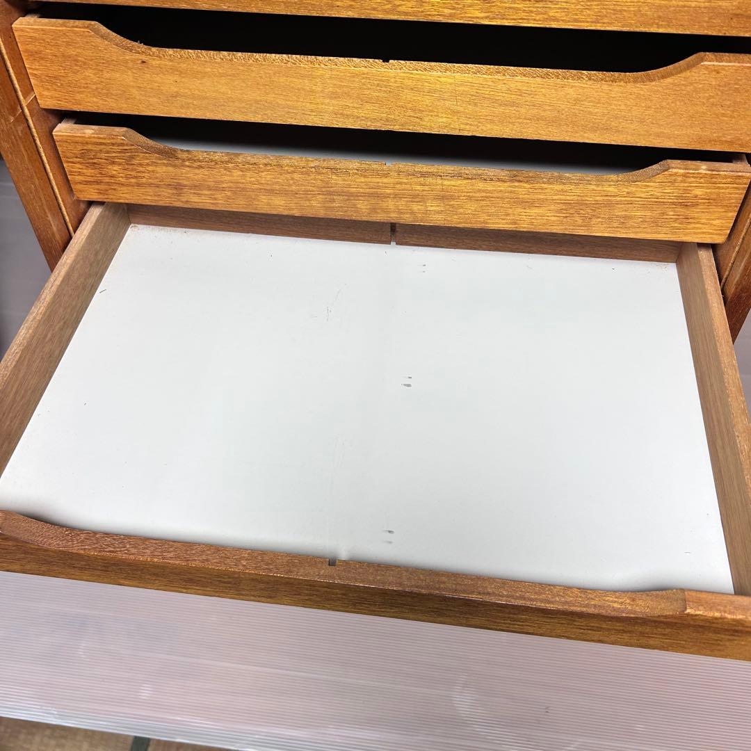 ユニオン 製図ケース A3対応 木製 7段 北欧風 収納　蛇腹シャッター