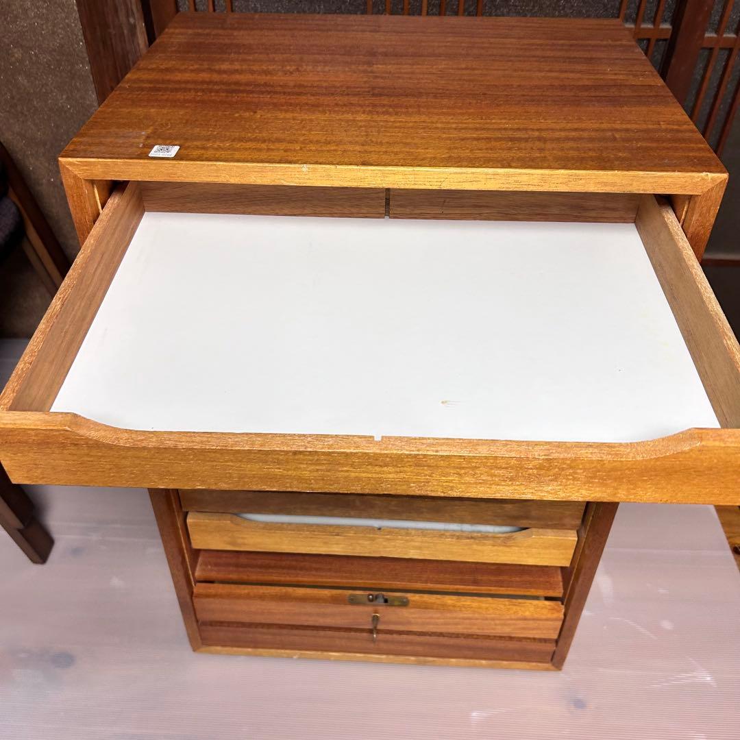 ユニオン 製図ケース A3対応 木製 7段 北欧風 収納　蛇腹シャッター