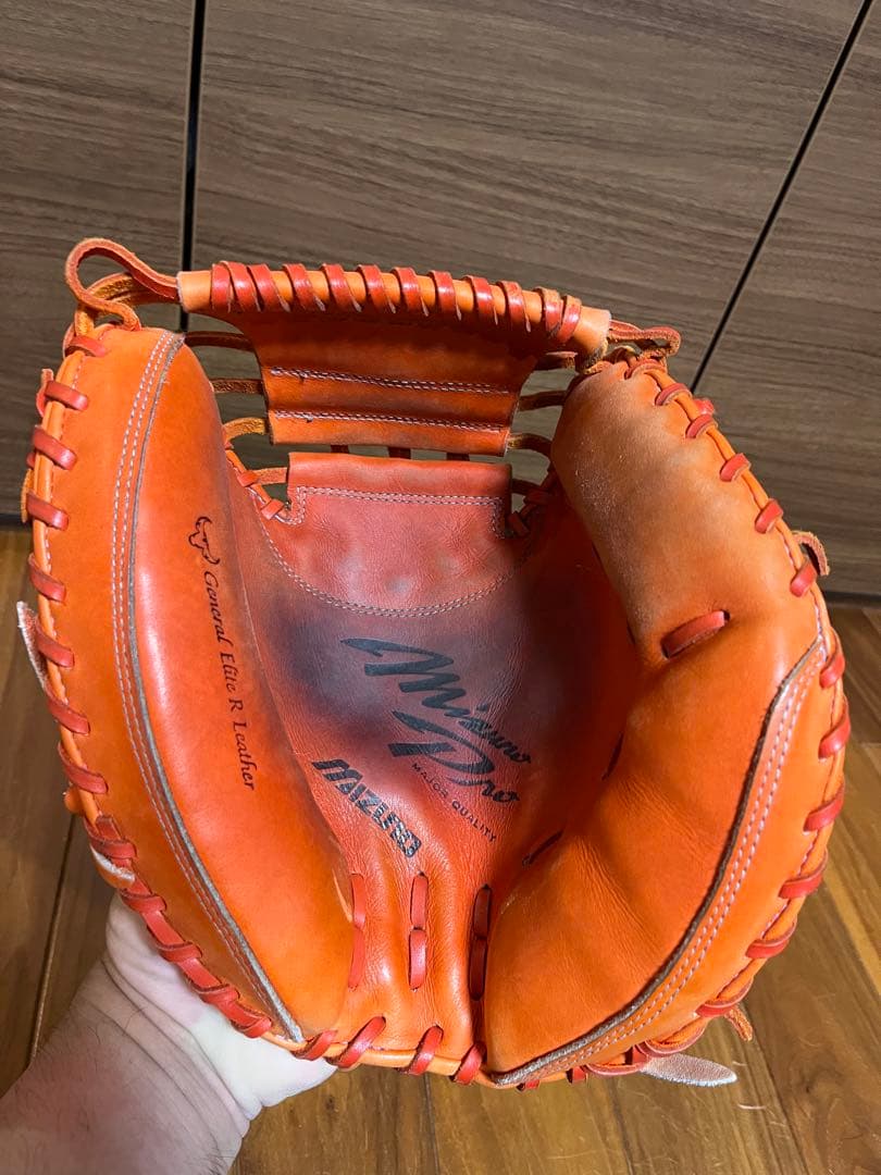野球　ミズプロ　キャッチャーミット　オレンジ　グローブ