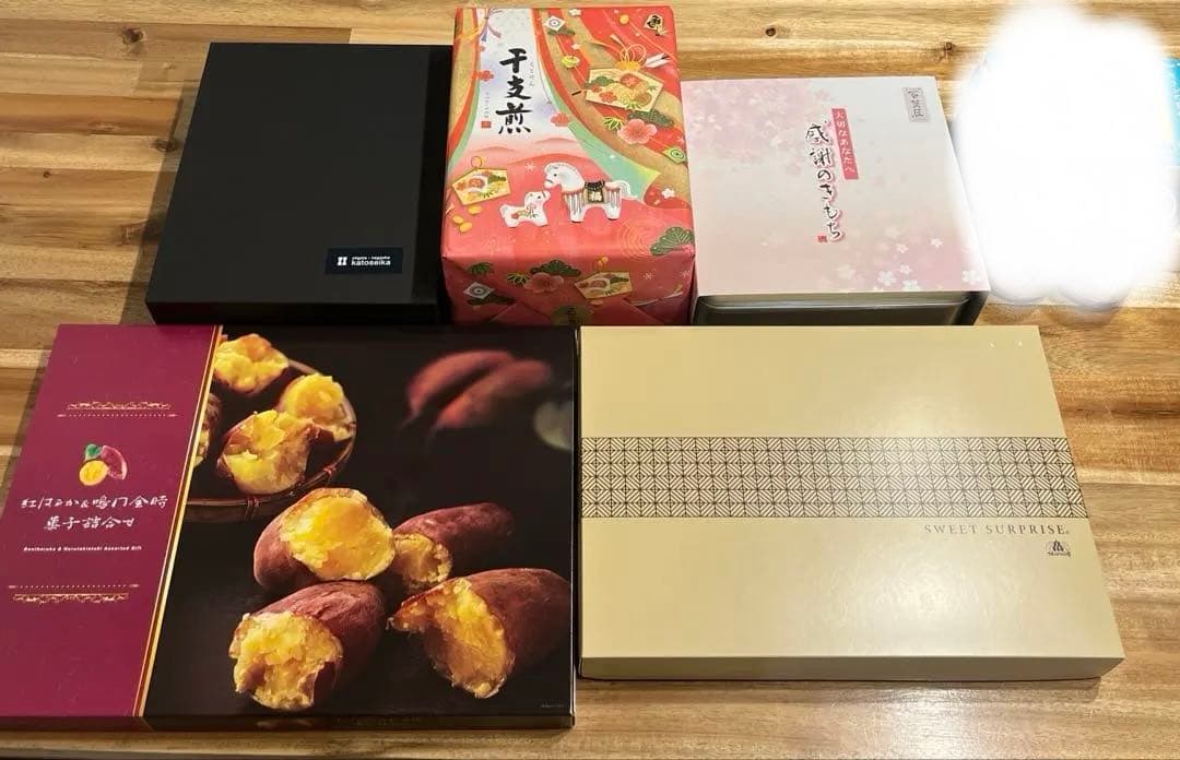 お歳暮ギフトセット　モロゾフ　加藤製菓　もち吉　5点