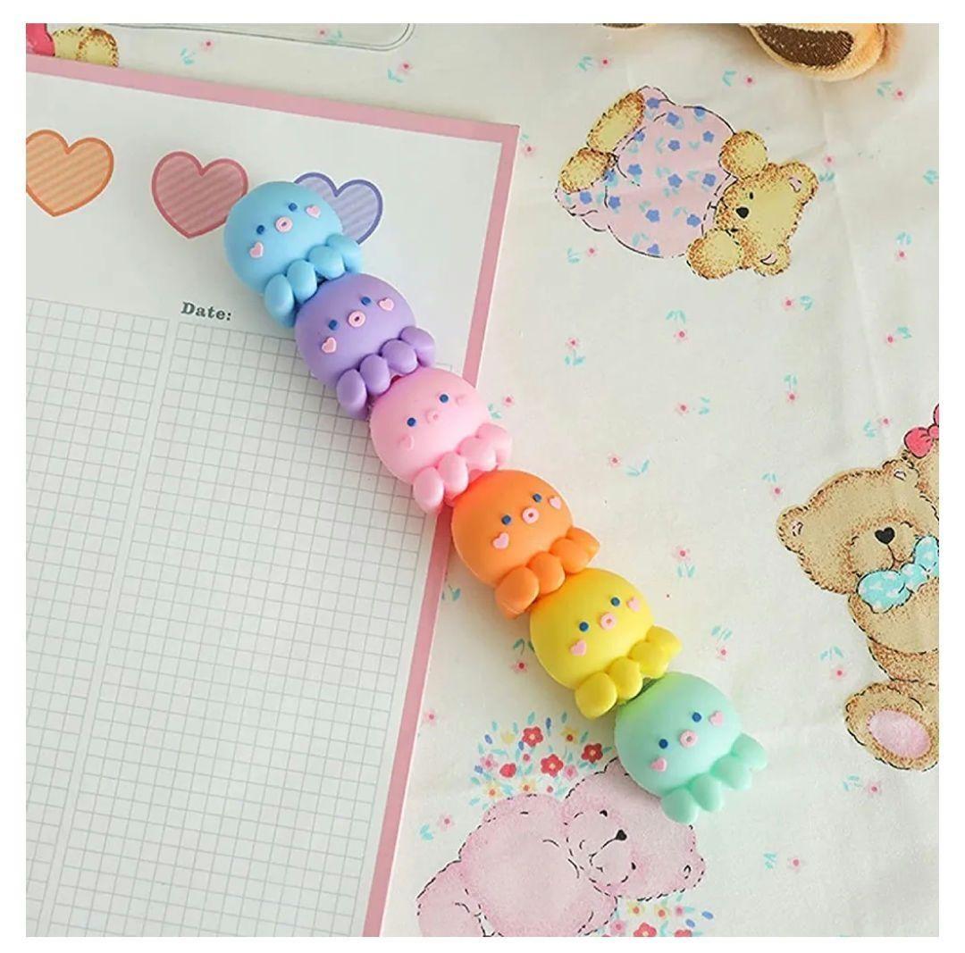 ❤️最終お値下げ❤️【新品】マーカーペン6色油性　タコ　ロケット蛍光　プレゼント