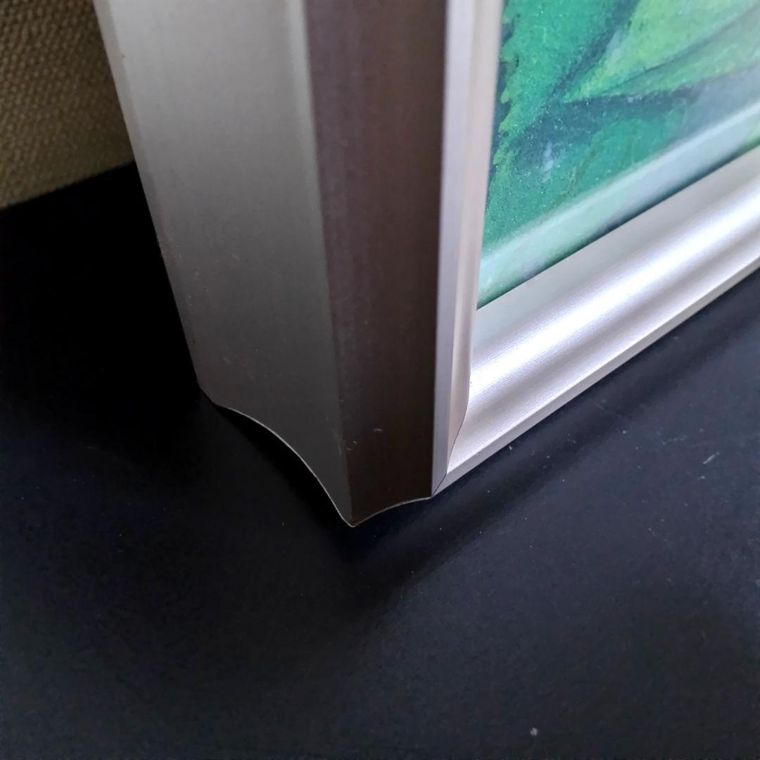 日本画 ハイビスカス アクリル アルミ額付き