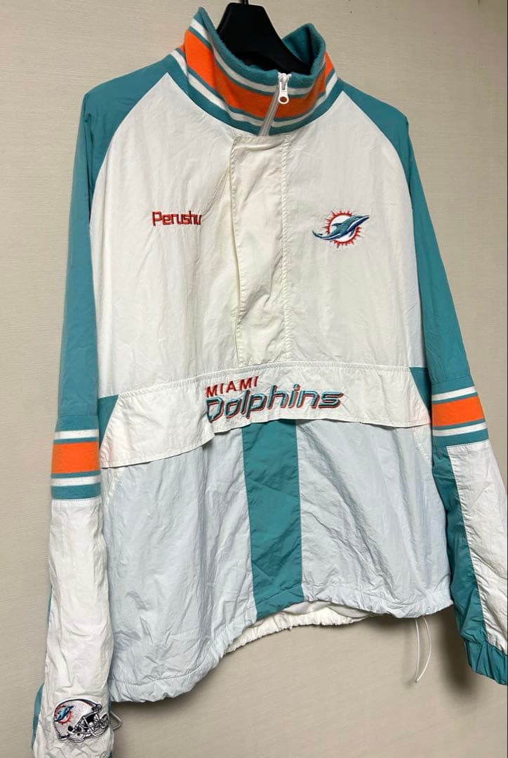 Perushu × NFL コラボナイロンスタンドネックアノラックブルゾン　完売