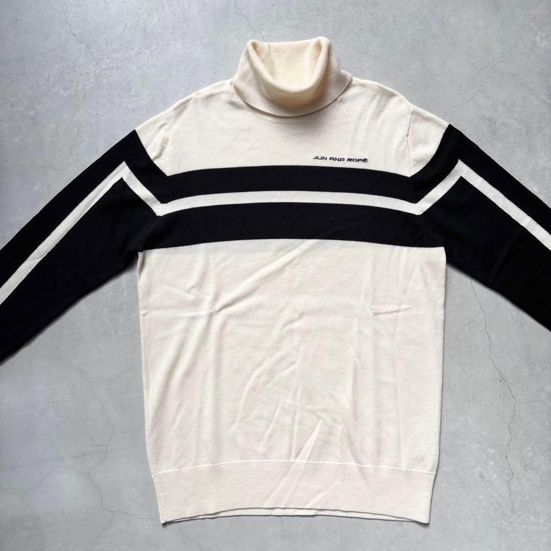 JUN&ROPE’ ジュンアンドロペ ウールニットタートルネックセーター ロゴ