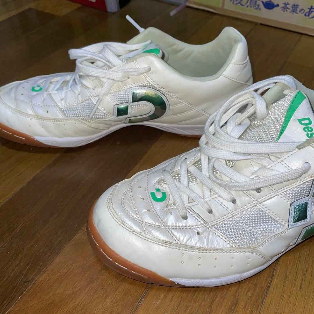 超美品　使用1回 Desporte フットサルシューズ ホワイト/グリーン