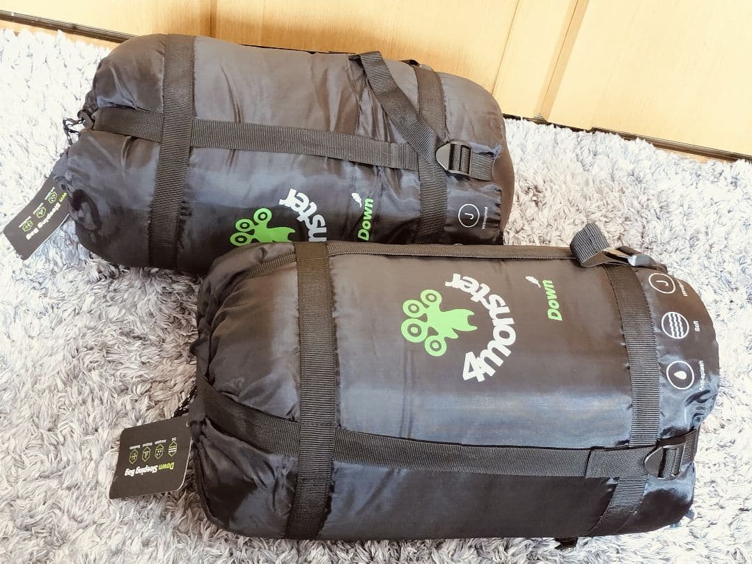 4monster ダウン寝袋 ブラック １５°F / -9℃　2個セット