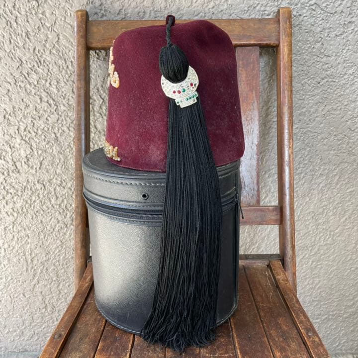 超レア！豪華ケース付き　秘密結社フリーメイソン帽子　アメリカアンティーク雑貨古着