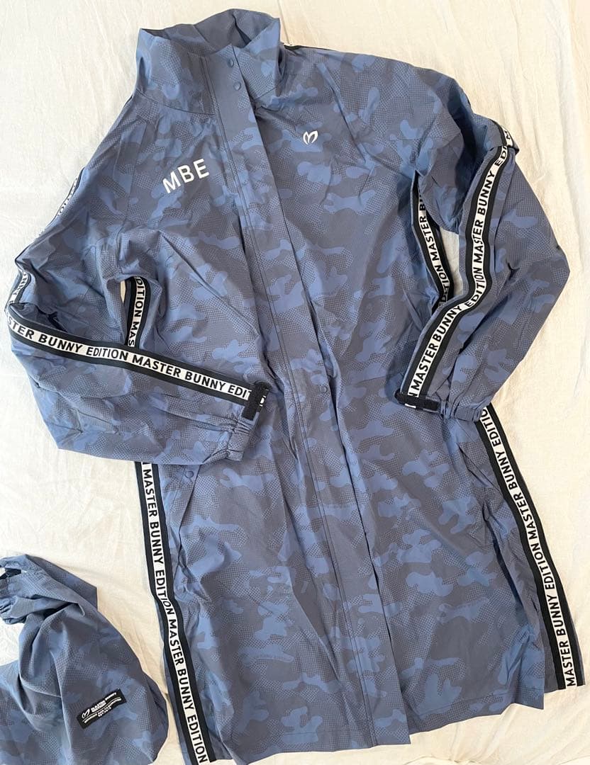 ◼️マスターバニー　レインコート　半袖　長袖レインウェア 迷彩 完売品 M ブルー