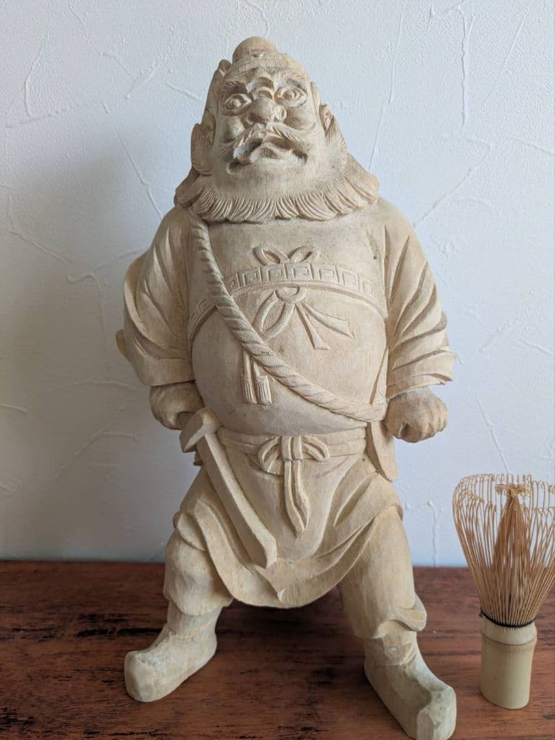 一刀彫 天然木彫刻 木彫 鍾馗 しょうき 仏像 神像 厄除け 学業成就 守護神