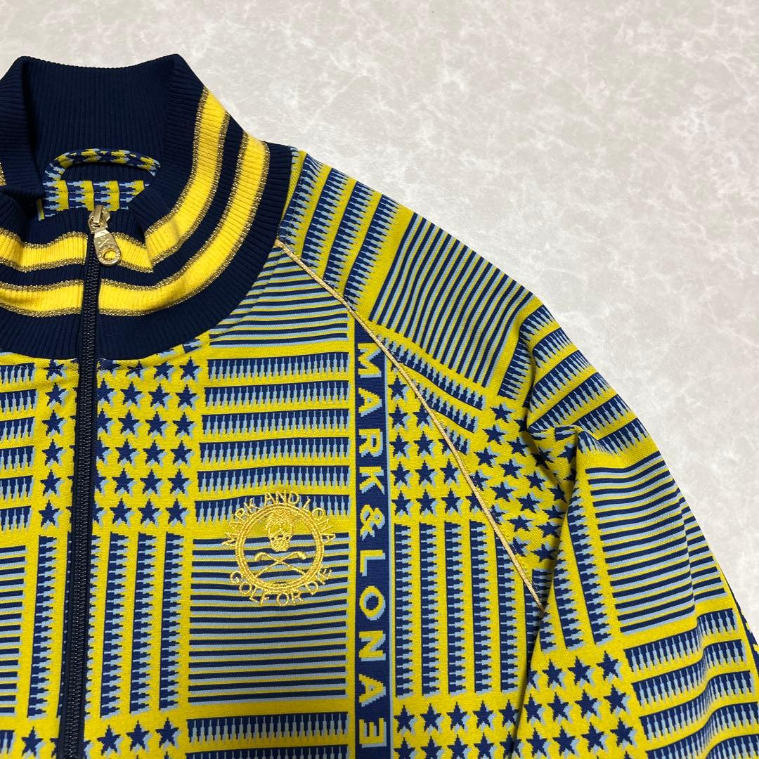 マークアンドロナ★総柄★スター★スカル★ハーフジップ【メンズ サイズ48（L）】