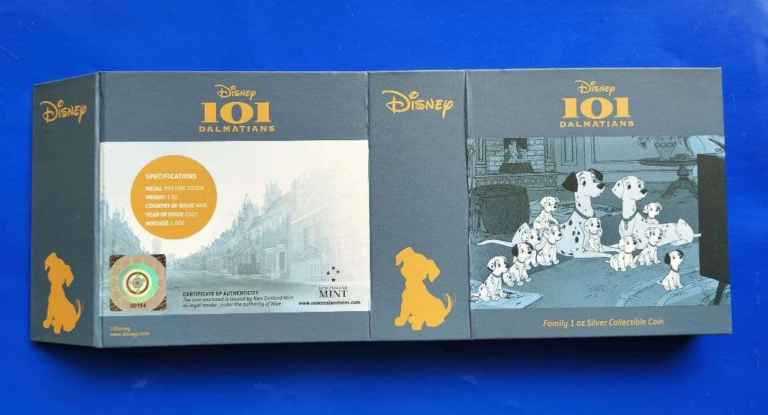 mdga ★101匹わんちゃん「ファミリー」2ドルカラー銀貨　ダルメシアン