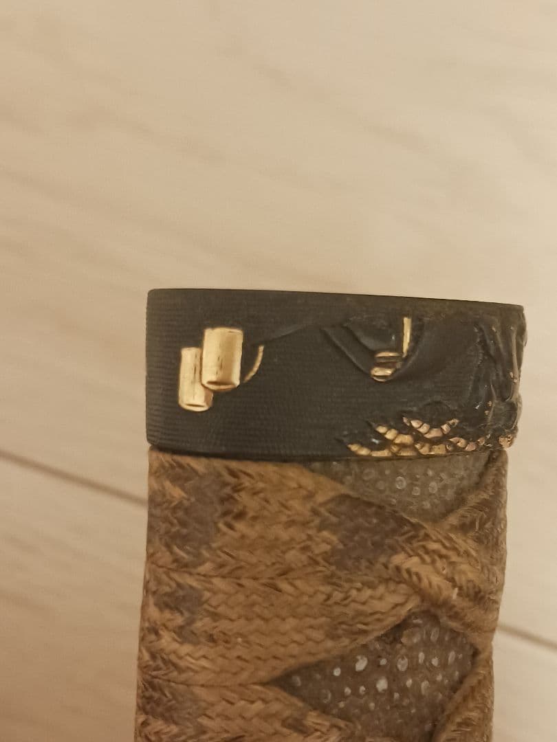 刀装具　武具　拵え　目貫　柄　本鮫皮 金象嵌　江戸時代前期