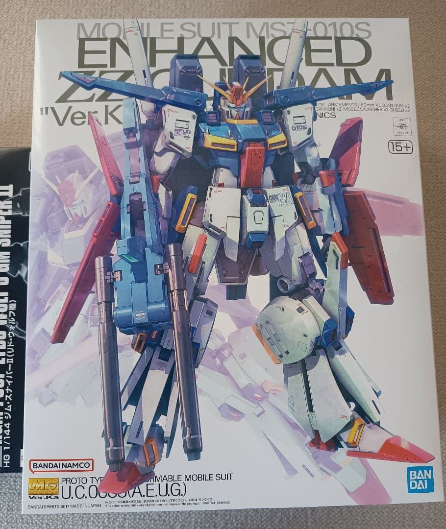 ＭＧ 強化型ZZガンダム Ver．Ka、HGジム・スナイパーＩＩリド・ウォルフ機