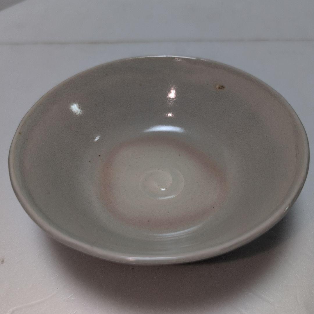 膳所焼　色絵　葦茶碗