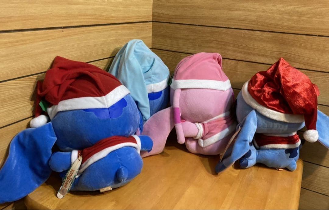 サンタ　リロ&スティッチ ぬいぐるみ4体セット　クリスマス