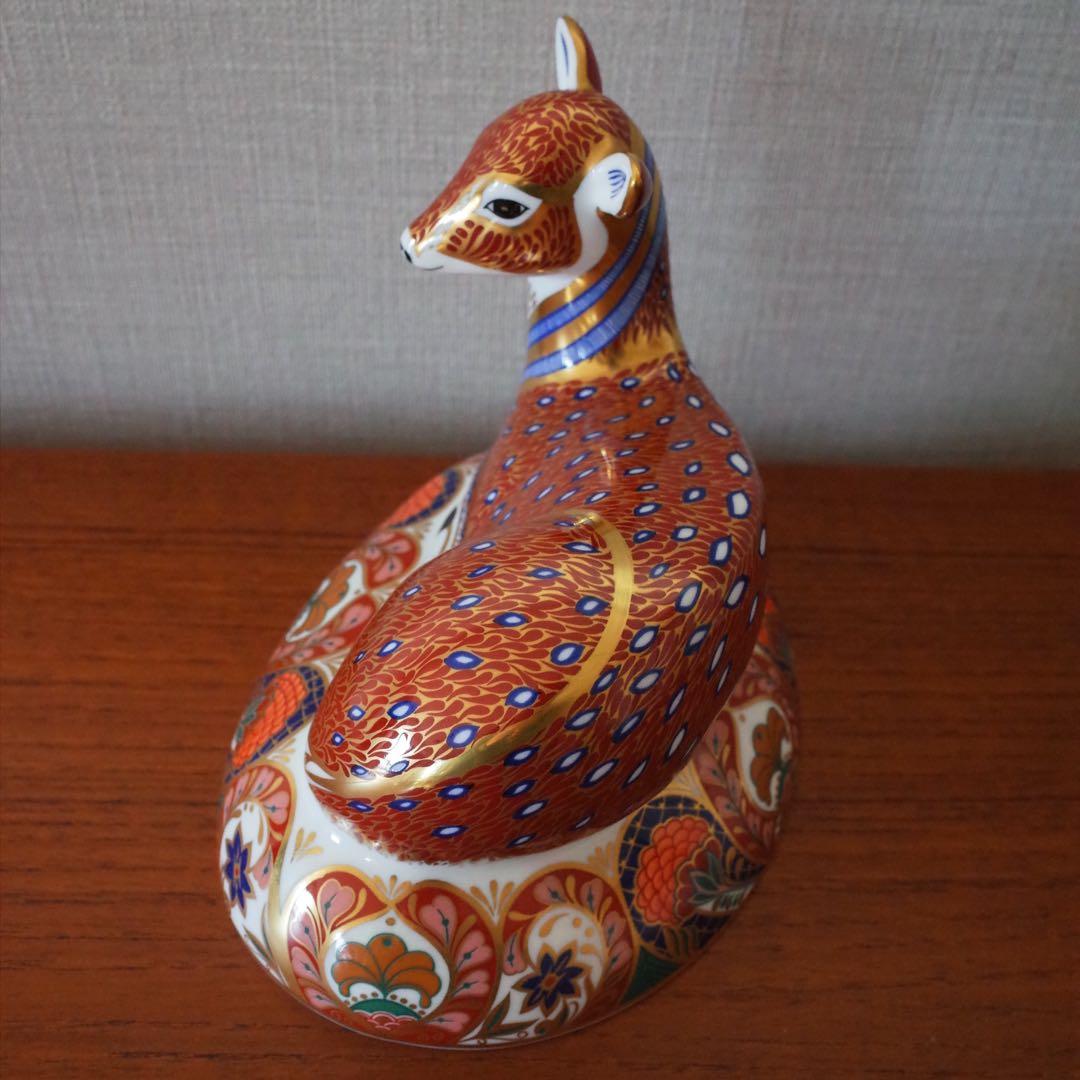 ロイヤルクラウンダービー／限定品フィギュリン／バンビ／鹿の置物／英国アンティーク