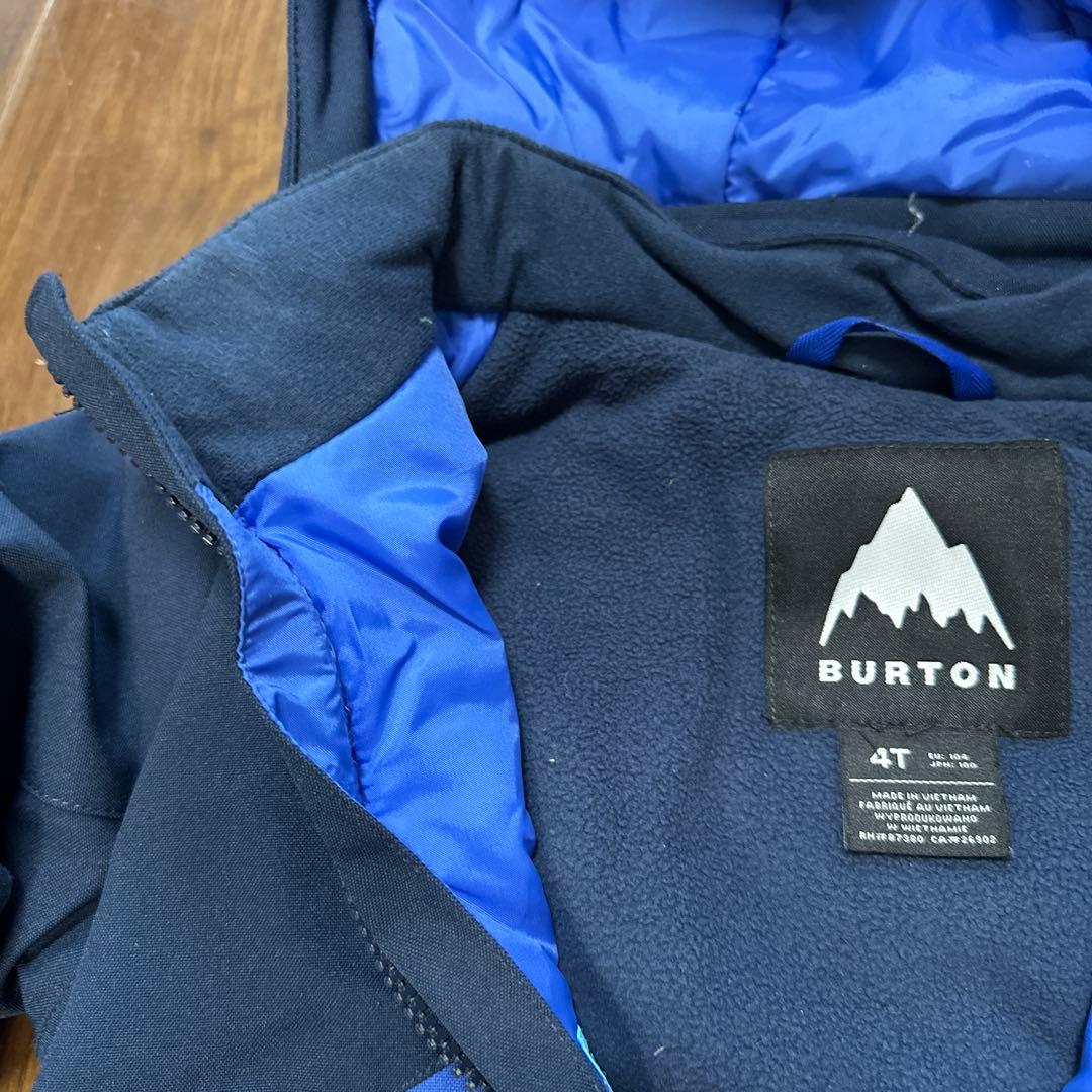 BURTON 子供用スキーウェア 4T ネイビー/ブルー 手袋セットキッズつなぎ