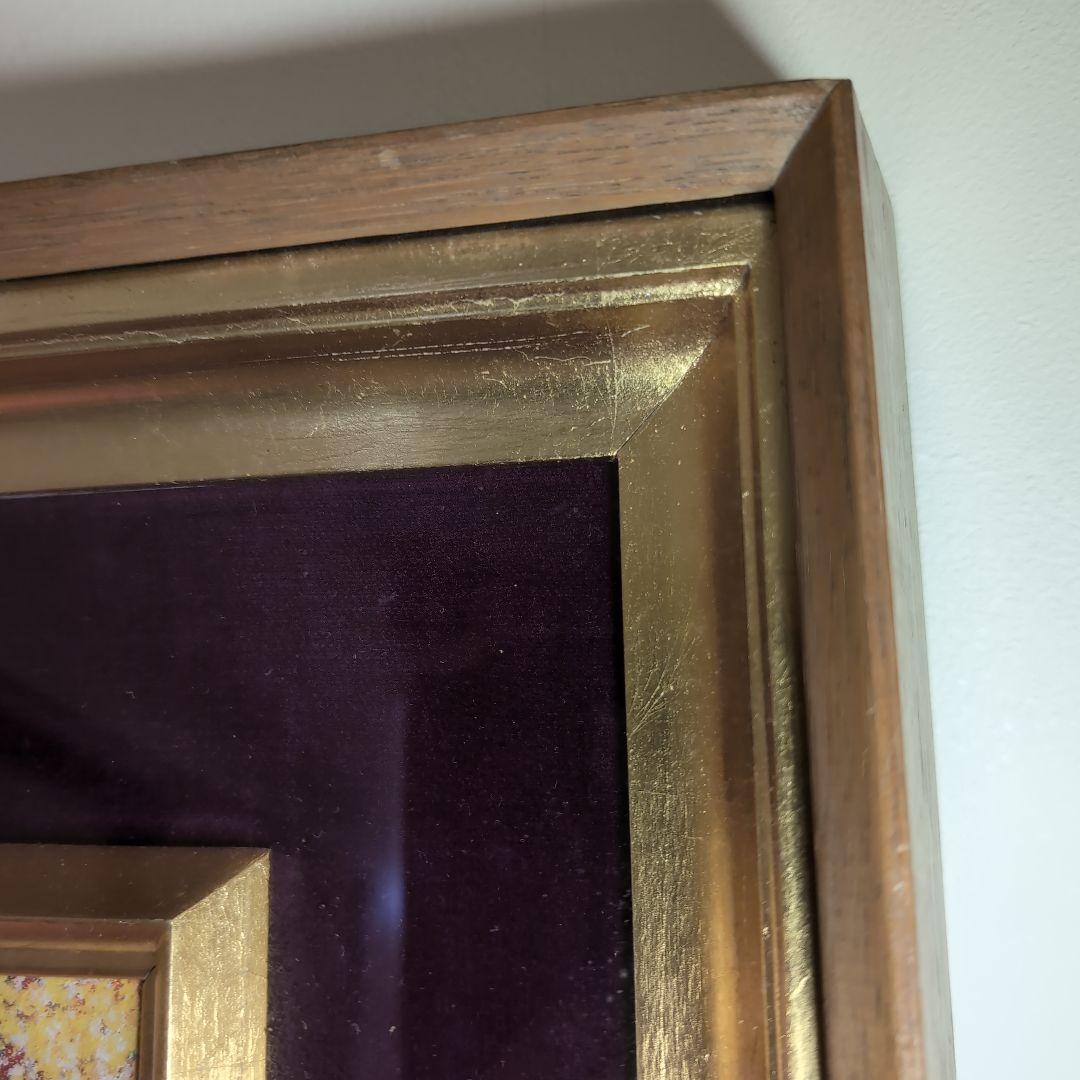 石永皓一郎　人形 金色フレーム 少女人形の肖像　新美術協会会員