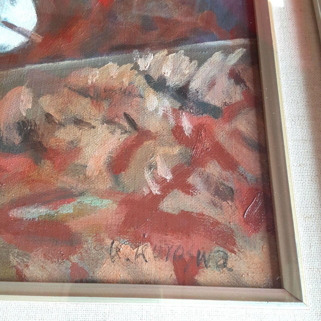 絵画　油彩　黒澤國昭　鹿子踊　ししおどり　F6号