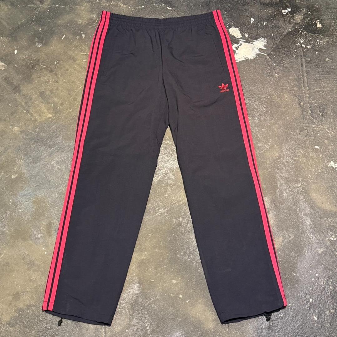 90s adidas トレフォイル刺繍 3ストライプ セットアップジャージM-L