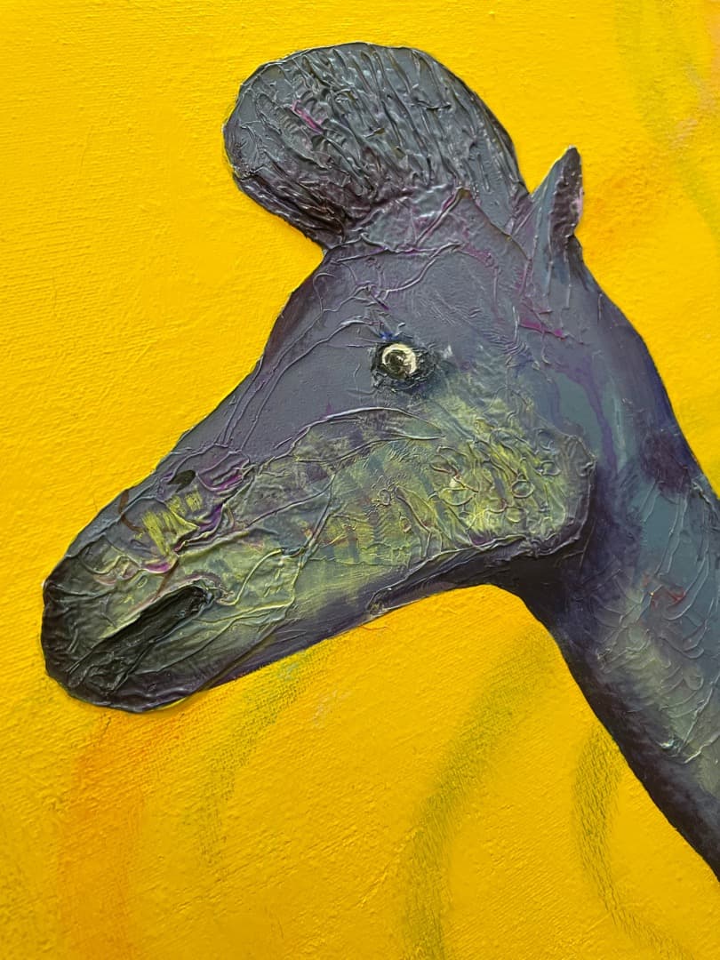 ◆値下げしました【真作】北條菜津子『未来からの来訪者』2008年 油彩 アクリル