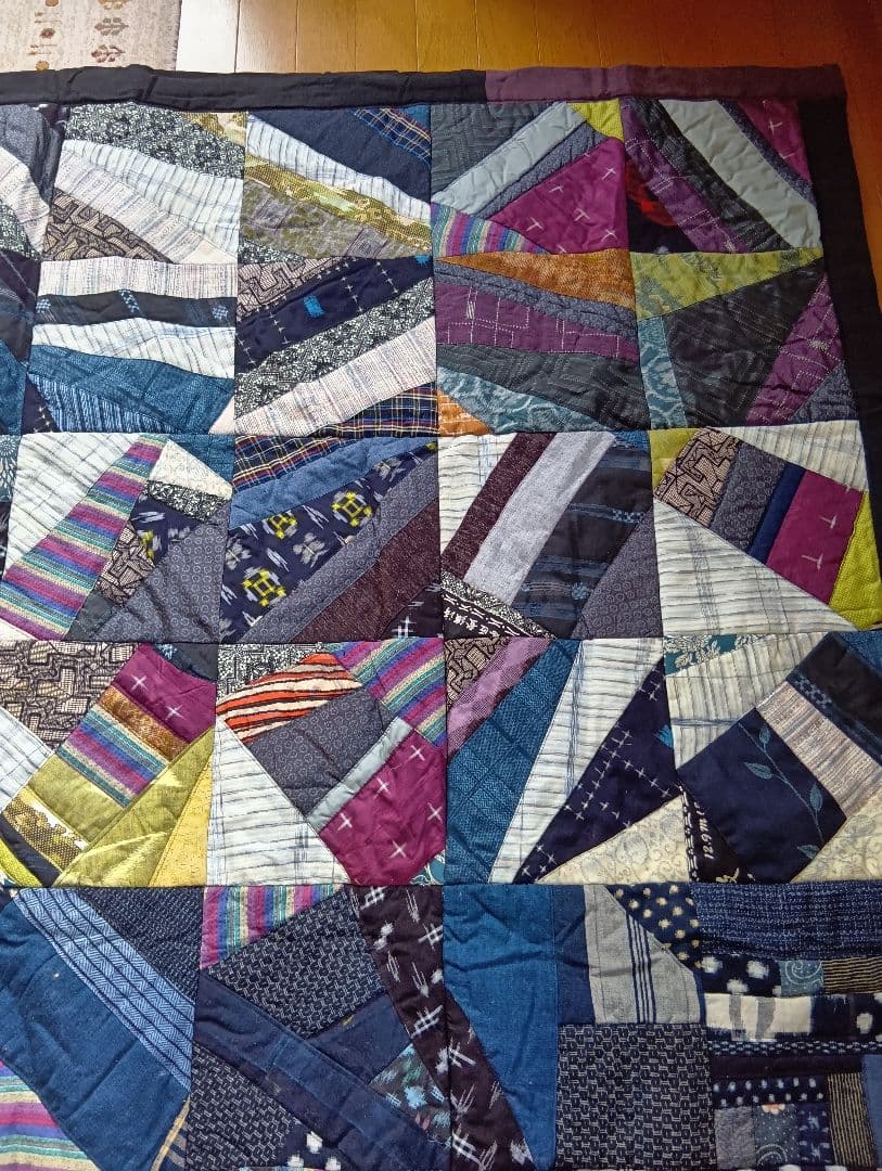 着物リメイク、キルトパッチワークマット