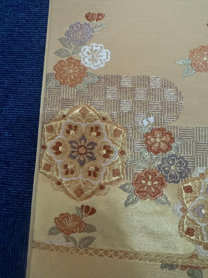 2680袋帯 古代彫金紋 西陣織 金糸　高級上質上品　約440cm 未使用