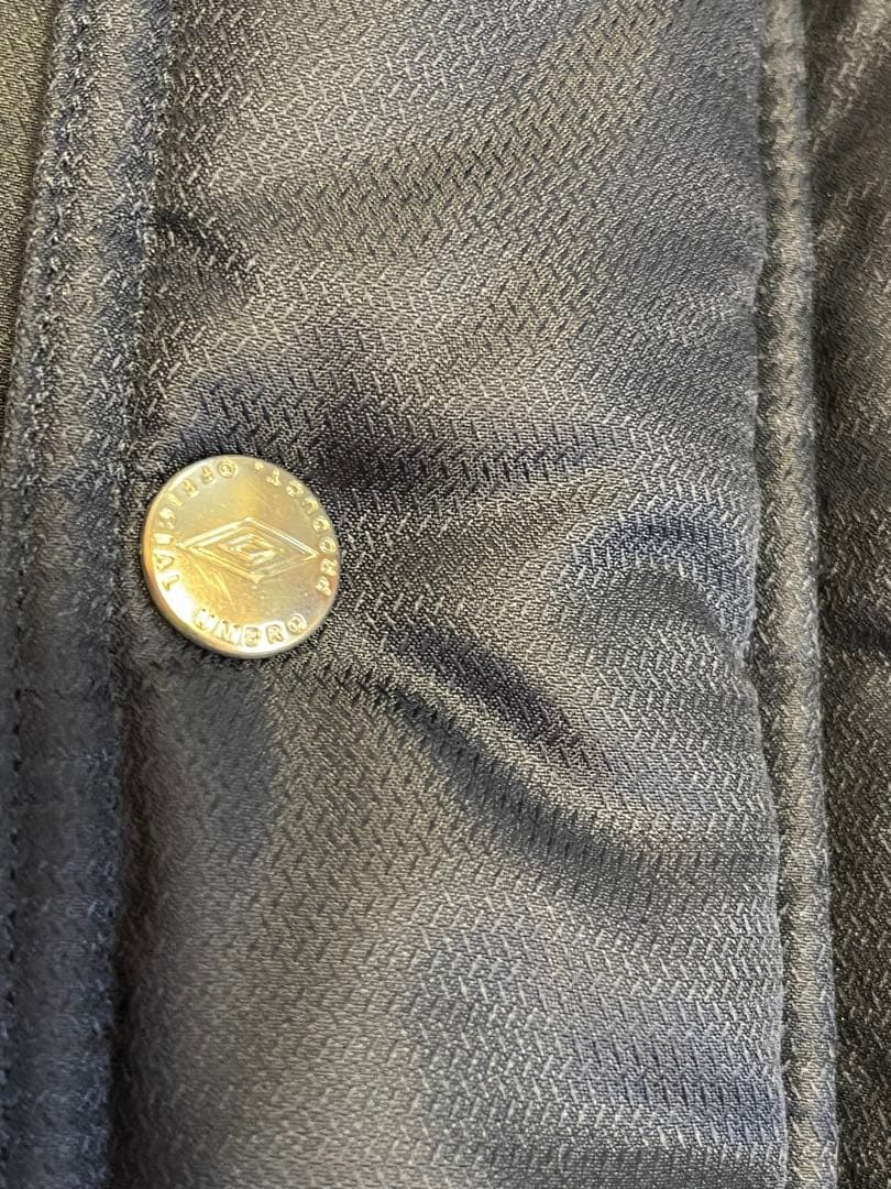 ［美品］umbro　ロングダウンコート　 ベンチコート　ネイビー フード付　L