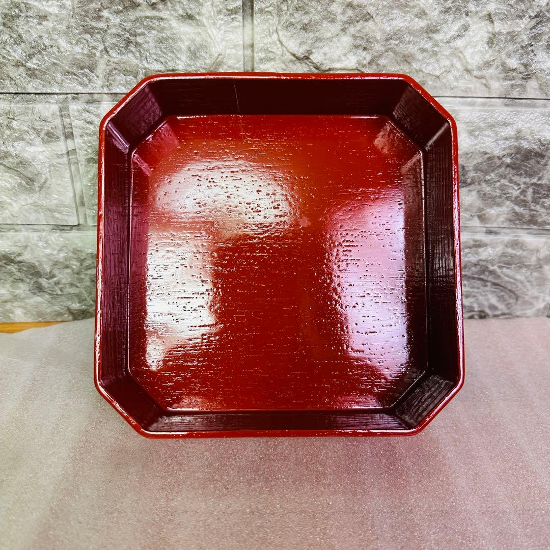 【茶道具　菓子器】縁高重　漆塗り　花鳥　中村湖彩作　5客