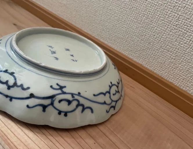 古伊万里　太明成化年製　微塵唐草　中皿