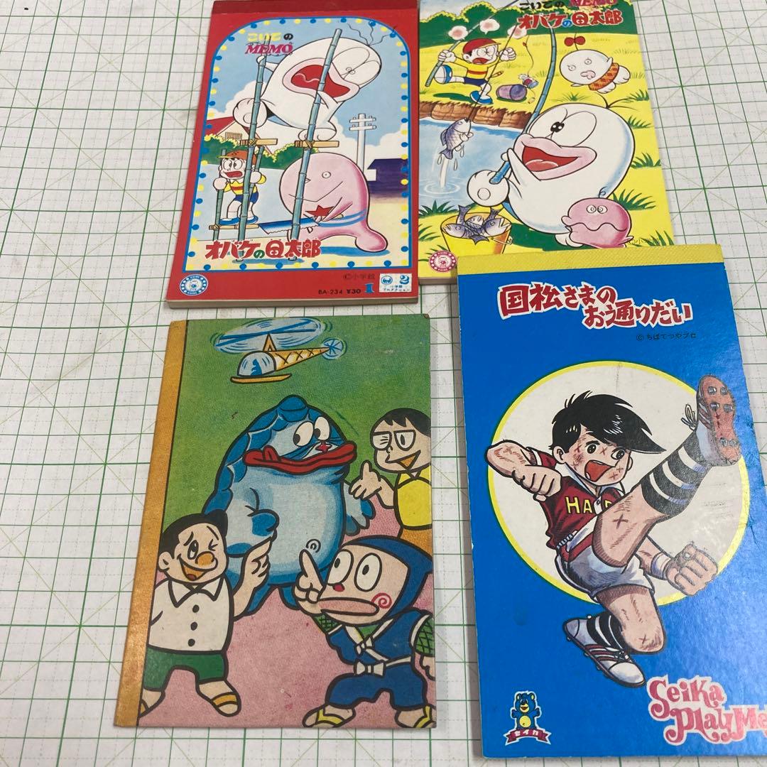 1970年代藤子不二雄のオバケのQ太郎のメモ帳２冊と面子ハットリくん国松5種類