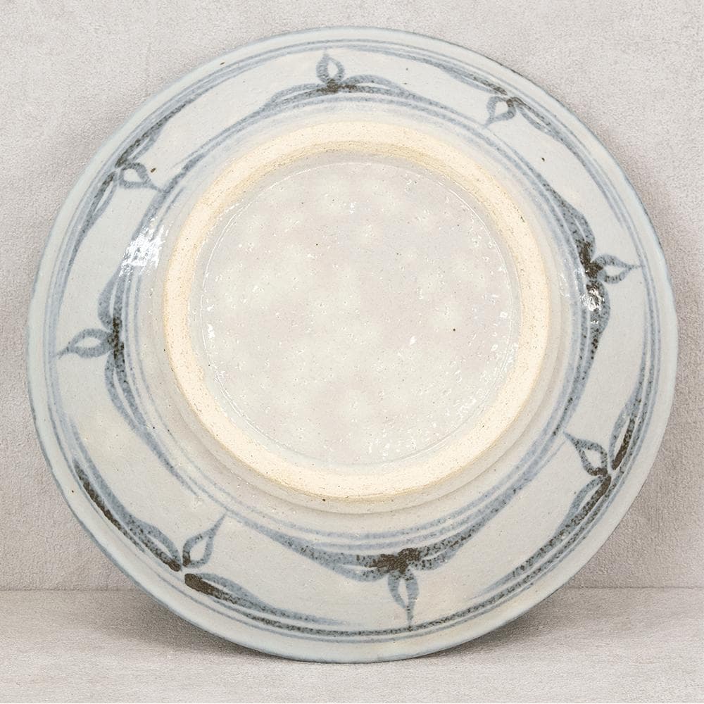 河井久 飾り皿 大皿「花紋鉢」直径34.1cm 共箱 河井寛次郎・河井武一に師事